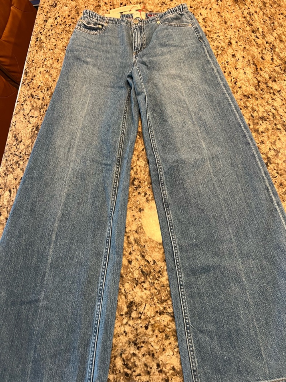 Alice + Olivia Light Blue Wide-Leg Jeans